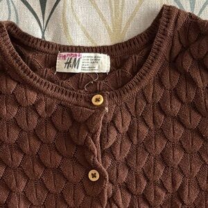 H&M Chocolate Brown Textured Cardigan
